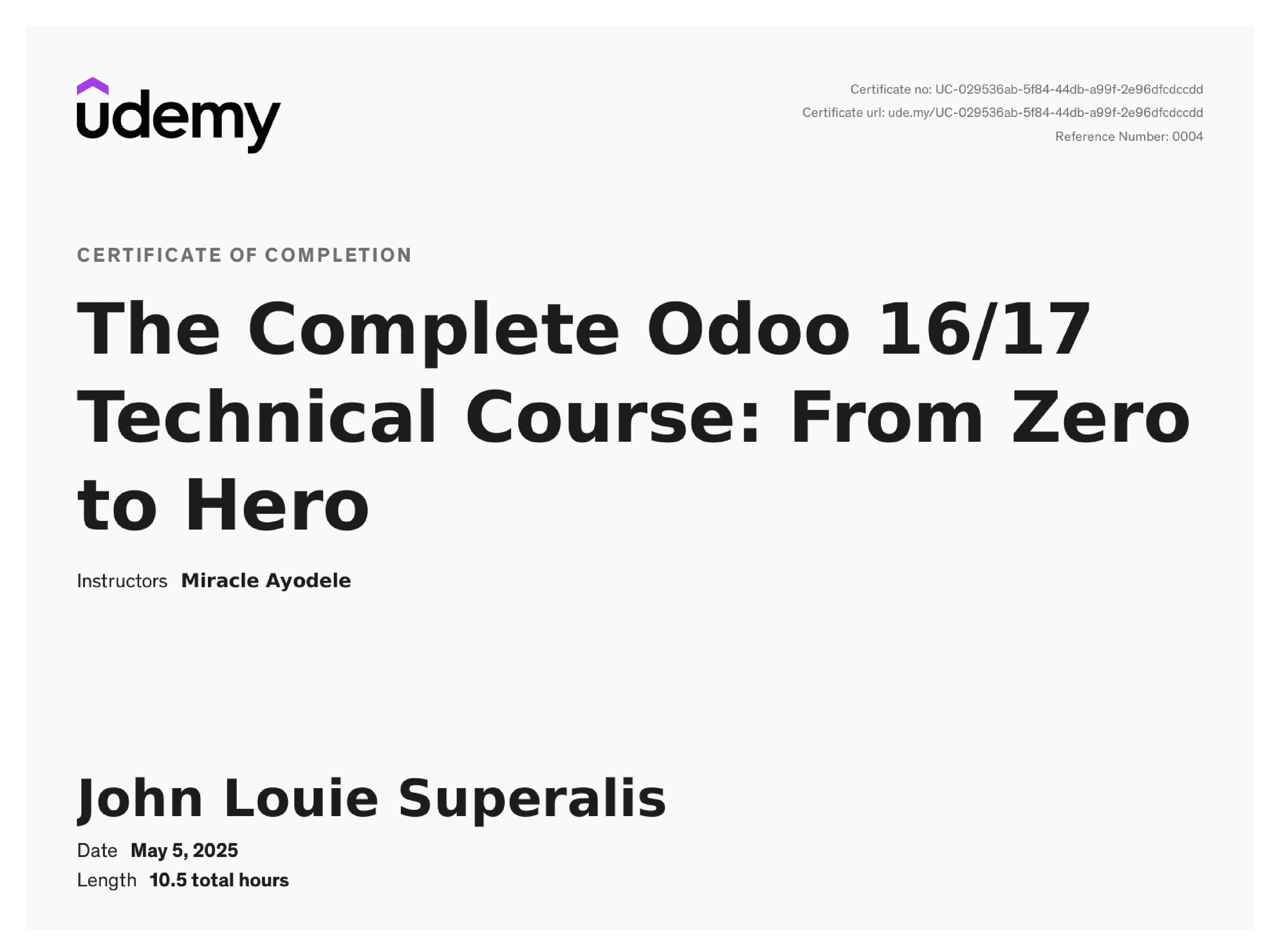 Odoo 16/17 Technical Course - Miracle Ayodele